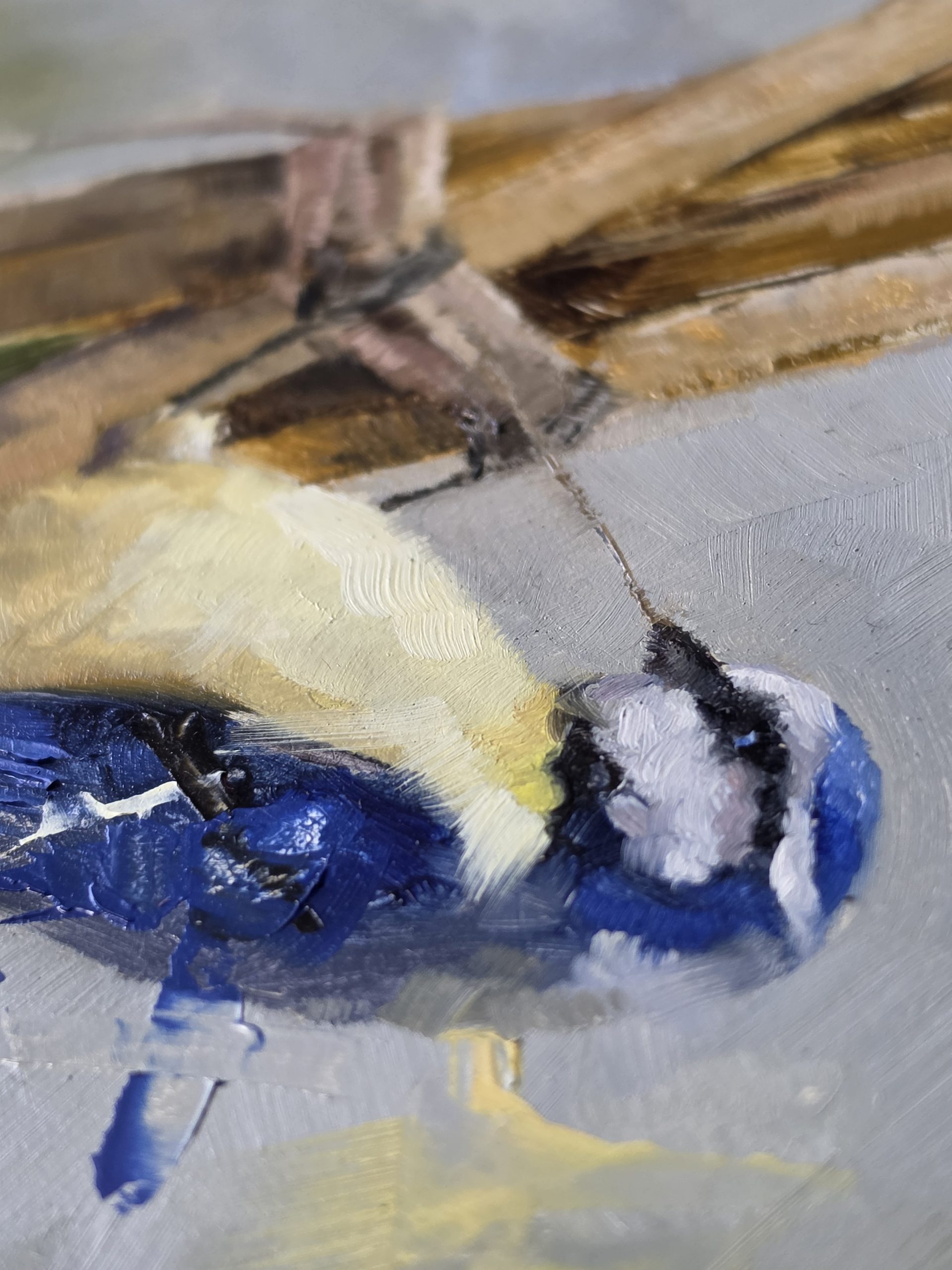 Pulling Strings, original oil painting on 8×8 gessobord panel by Dan Johnson